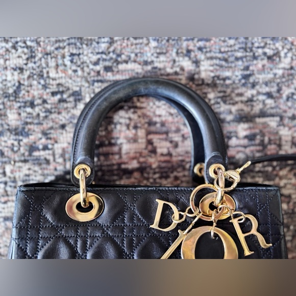 RARE Vintage Dior Lady Dior Bag Medium Cannage - Picture 7 of 13